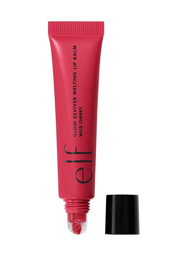 إلف Glow Reviver ذوبان بلسم الشفاه، صيغة ملونة، مع زبدة الشي وحمض الهيالورونيك، نباتية وخالية من القسوة، الكرز البري - Image 1