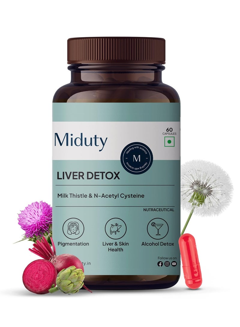 Miduty Liver Detox Supplement 60 Veg Capsules