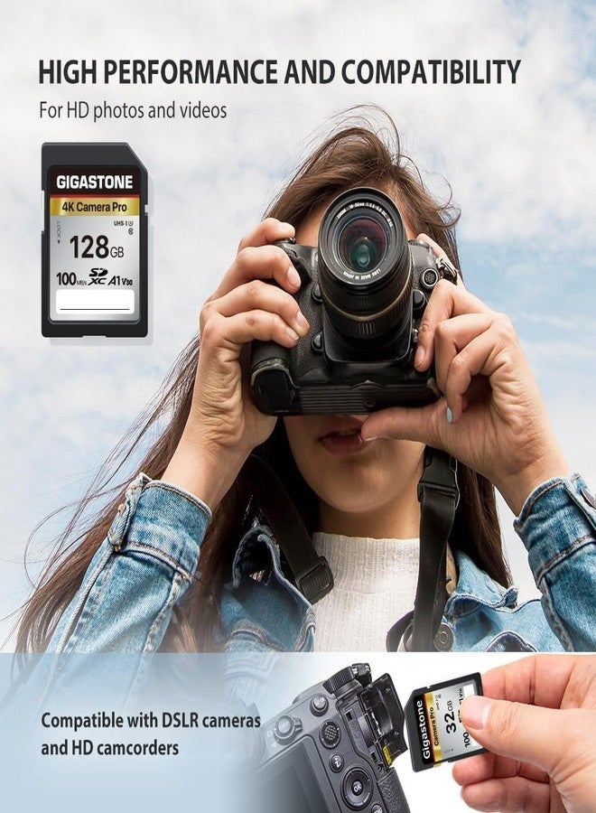 Gigastone 128GB SD Card with USB Type C Card Reader V30 SDXC Memory Card High Speed 4K Ultra HD UHD Video Compatible with Canon Nikon Sony Panasonic Digital Camera, with 1 Mini case - Image 5