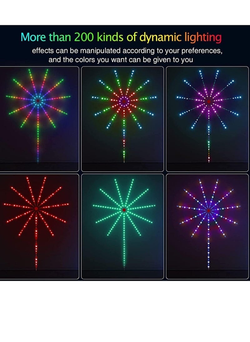 NEW Smart Firework Lights Indoor – App & Remote Control RGB Color Changing LED Strip for Bedroom, Dynamic Modes, Music Sync, Mic LED Rhythm Control Lights for Room Decor
