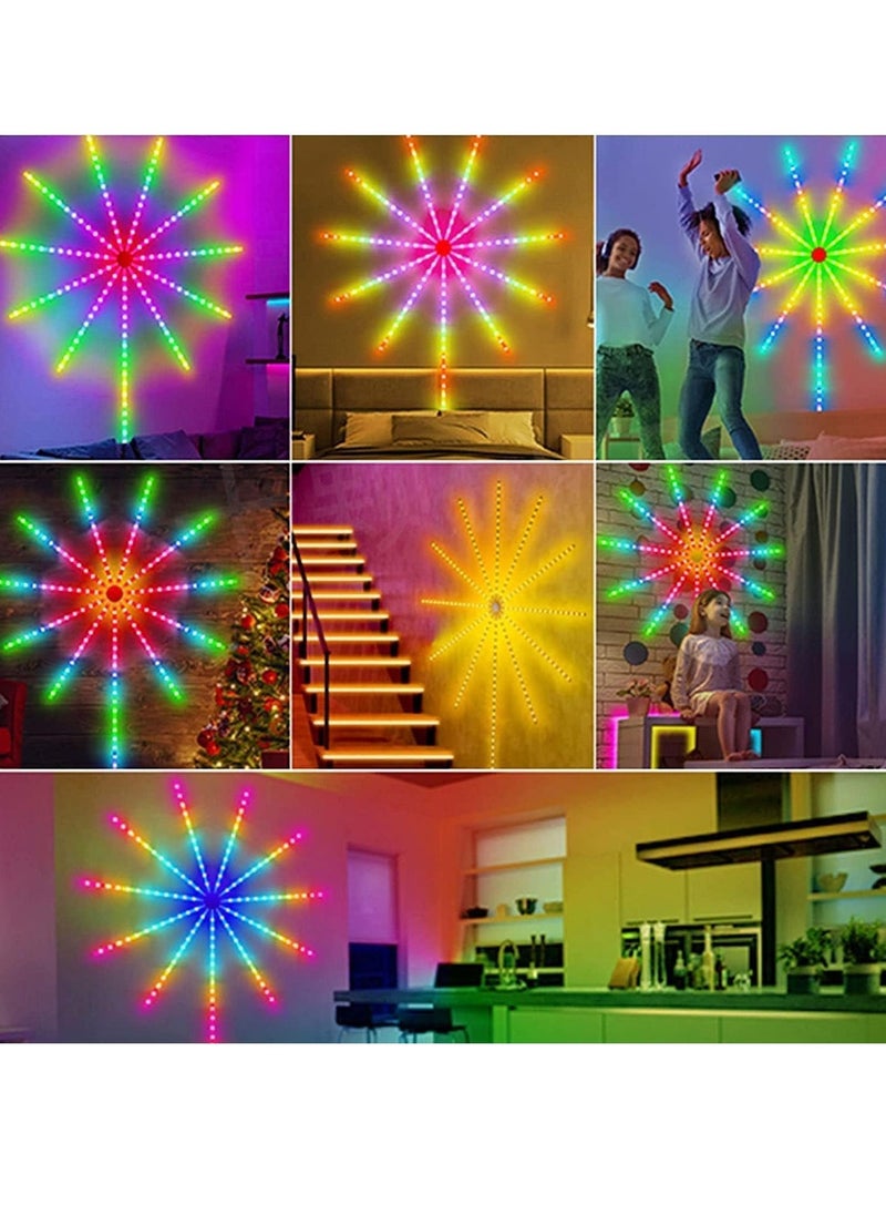 NEW Smart Firework Lights Indoor – App & Remote Control RGB Color Changing LED Strip for Bedroom, Dynamic Modes, Music Sync, Mic LED Rhythm Control Lights for Room Decor