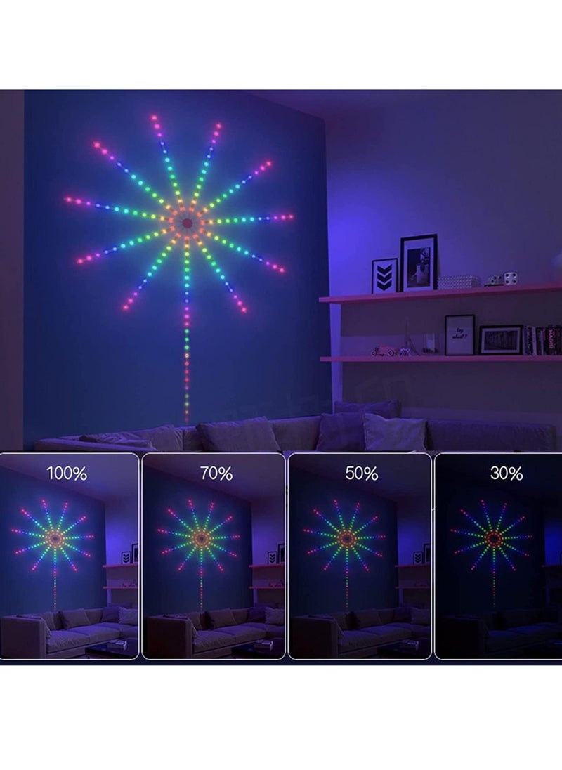NEW Smart Firework Lights Indoor – App & Remote Control RGB Color Changing LED Strip for Bedroom, Dynamic Modes, Music Sync, Mic LED Rhythm Control Lights for Room Decor