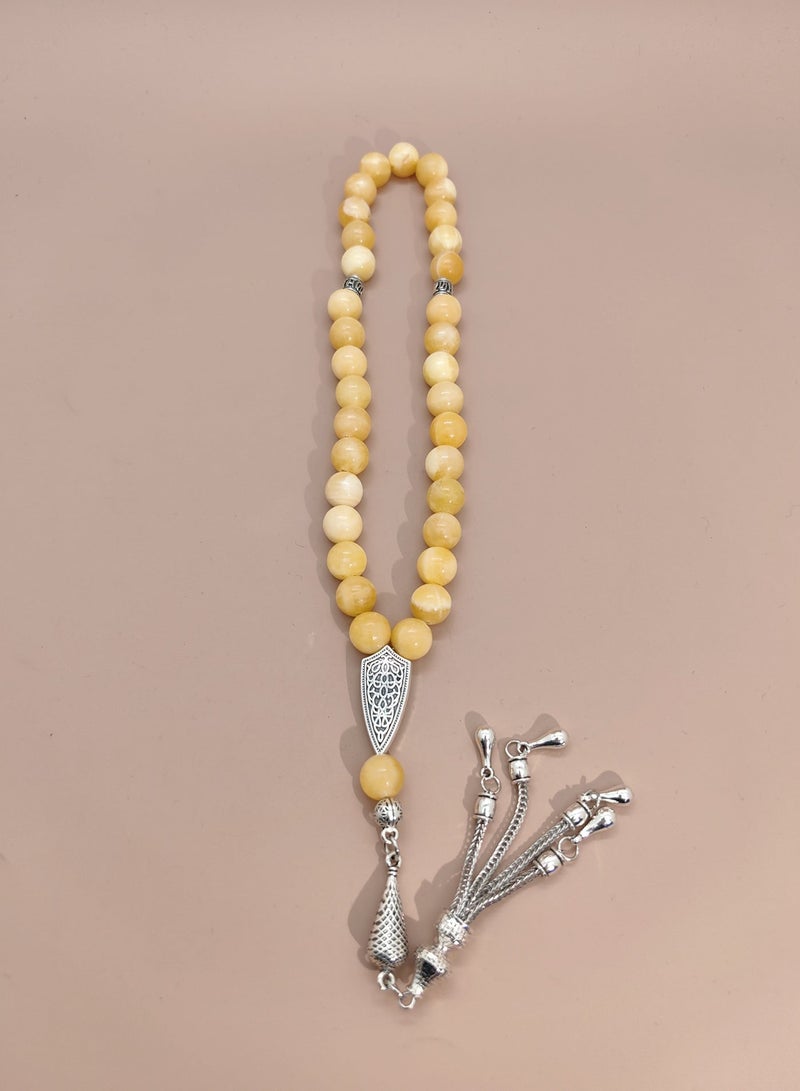 MAJOOD 33 Real Yellow Agate Prayer Beads/Tasbih/10mm/For Men And Women - Image 5