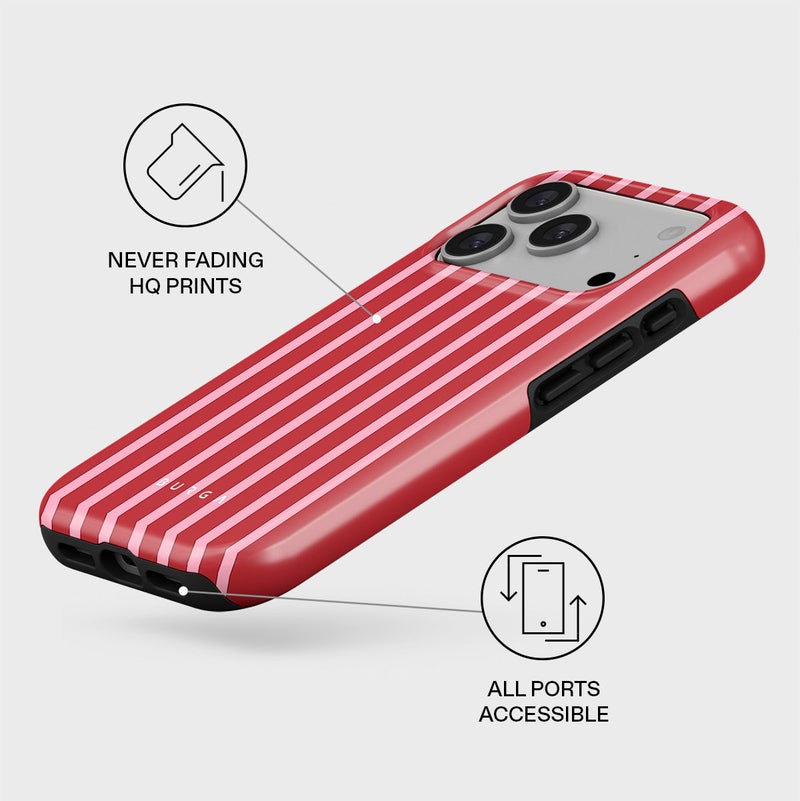 بورجا جراب آيفون  برو ماكس بنكهة مربى الفراولة من بورجا حماية مزدوجة بطبقة صلبة وسيليكون مقاوم للخدش والصدمات - Image 3