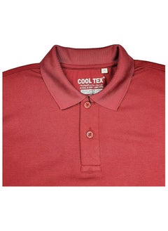 كول تيكس تيشيرت بولو قطني وبوليستر عادي من Cooltex للجنسين من مادة مارونية باردة وأكمام قصيرة ناعمة ومريحة  - Image 3