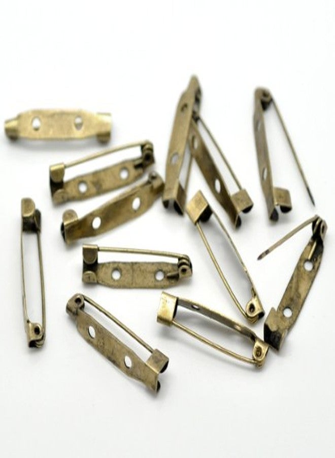 PEPPERLONELY 100pc Antiqued Bronze Alloy Pin Brooches Back Bar with 2 Holes Findings 31x6mm (1-1/4"x1/4") - Image 3