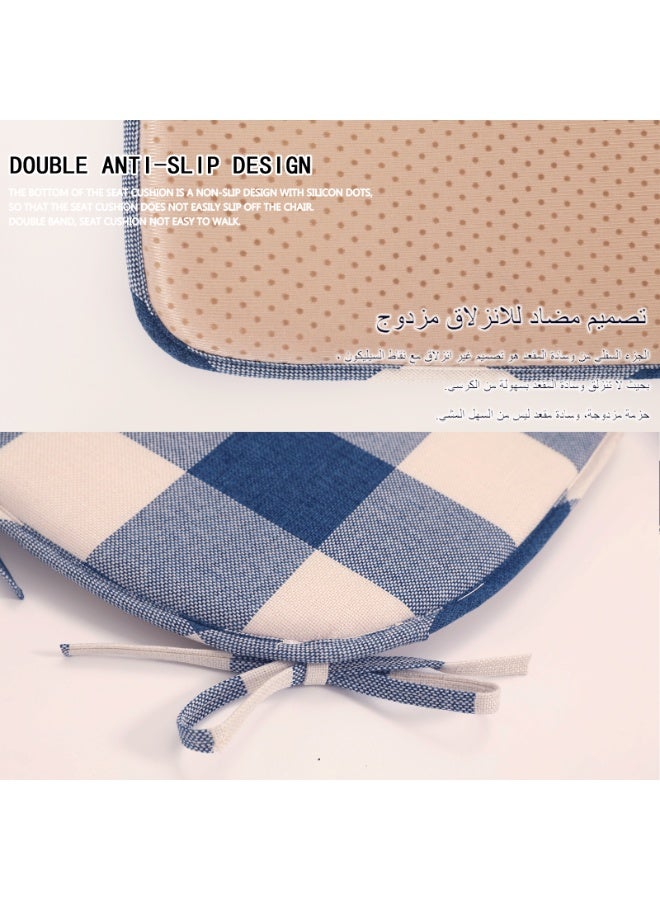 Foam Chair Cushions for Dining Chairs Set of 2, Non Slip Kitchen Chair Pads, 43x41x3 cm, Indoor Dining Chair Cushions with Ties, U-Shaped Seat Cushions for Kitchen Chairs - Image 4