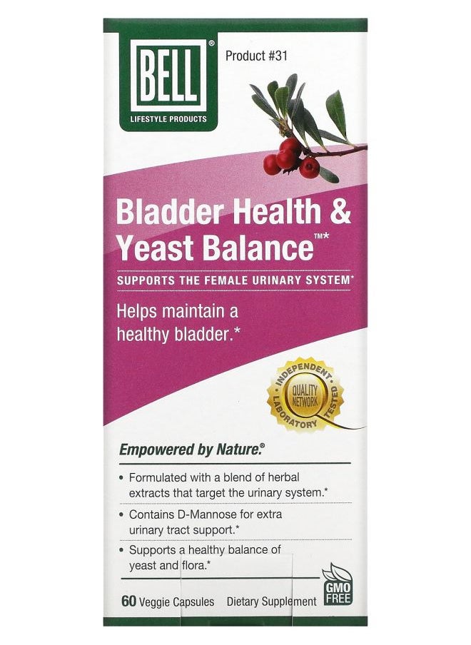 Bell Lifestyle Bladder Health & Yeast Balance 60 Veggie Capsules 