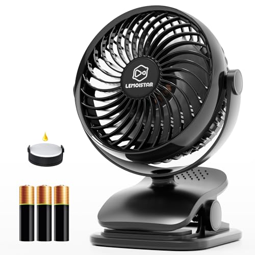 Shinebella AA Battery Powered Clip on Fan with 4-Speed, 5’’ Small Desk Fan with Aroma Function, USB Powered, 360°Rotation, Ultra Quiet, for Golf Cart, Stroller, Bedroom,Car(Batteries Not Included) - Image 1