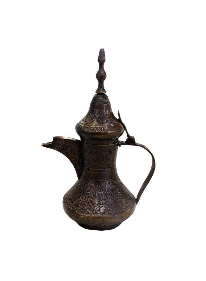إبريق قهوة/دلة عربي عتيق الطراز، مصنوع من النحاس المنحوت بدقة | DLHH4B - Image 1
