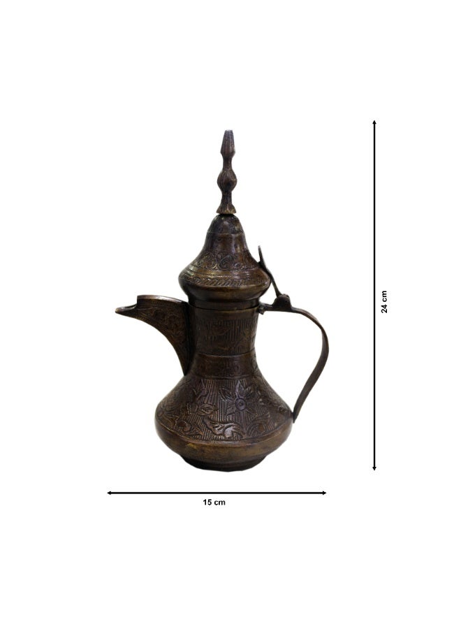 إبريق قهوة/دلة عربي عتيق الطراز، مصنوع من النحاس المنحوت بدقة | DLHH4B - Image 3