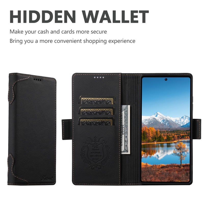 Suteni For Samsung Galaxy S22 Ultra 5G Suteni J07 Multifunctional Horizontal Flip Magsafe Leather Phone Case(Black) - Image 2