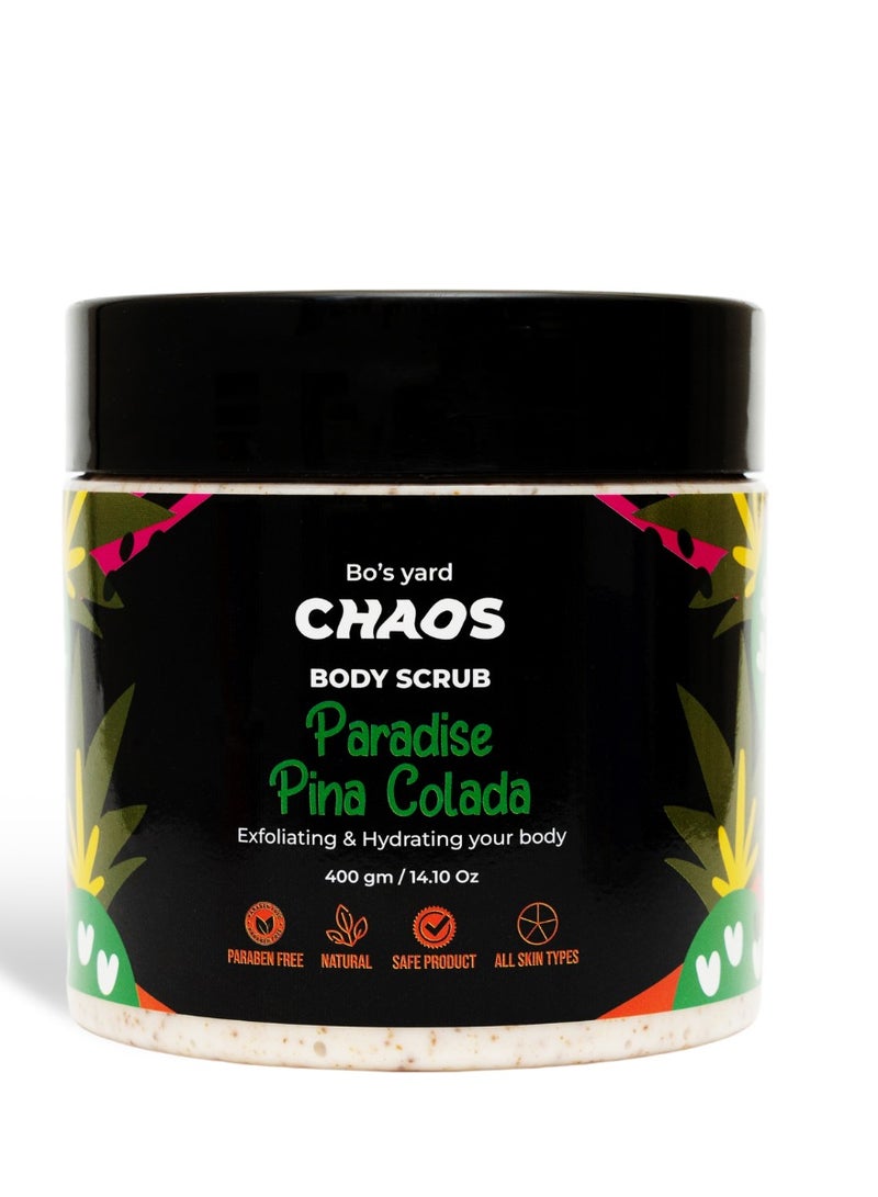 Chaos Paradise Pina Colada Body Scrub - Tropical Scent, 400g