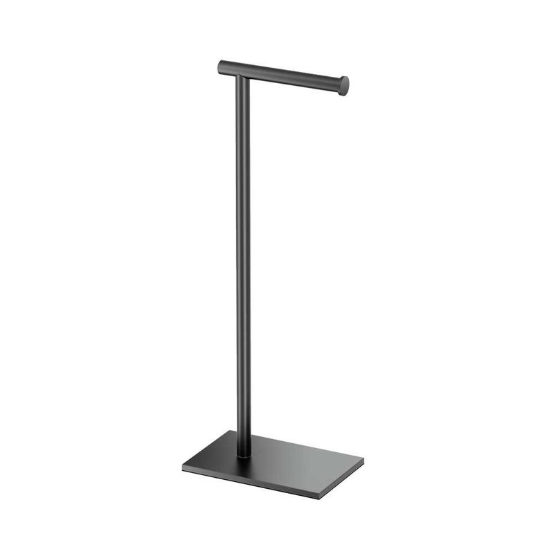 Gatco 1431MX Modern Square Base Toilet Paper Holder Stand, Matte Black, 22.25"H - Image 1