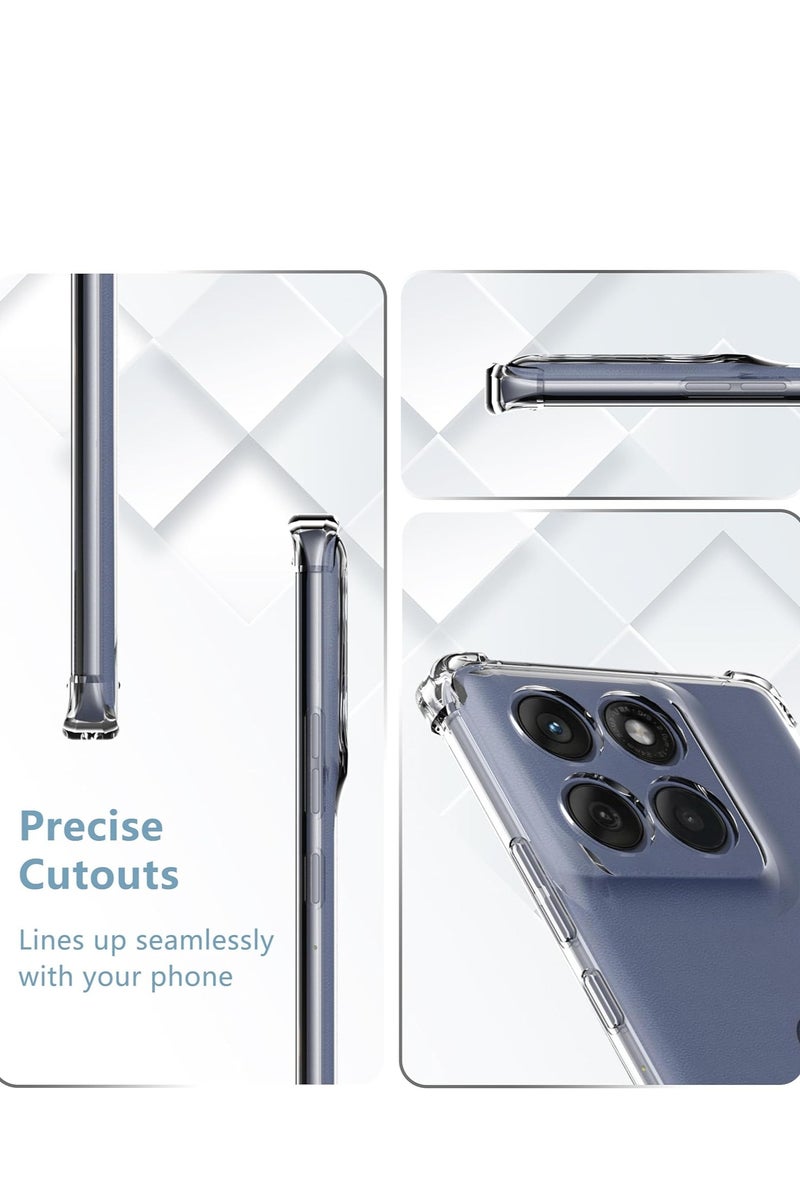 جراب شفاف لهاتف موتورولا ايدج 60 فيوجن 5G/موتو ايدج 60/ايدج 60S، مضاد للاصفرار، زوايا معززة، غطاء حماية مرن من مطاط البولي يوريثين الحراري الشفاف ممتص للصدمات - Image 4