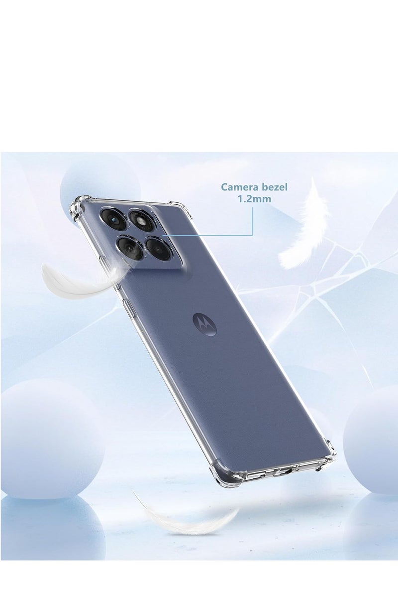 جراب شفاف لهاتف موتورولا ايدج 60 فيوجن 5G/موتو ايدج 60/ايدج 60S، مضاد للاصفرار، زوايا معززة، غطاء حماية مرن من مطاط البولي يوريثين الحراري الشفاف ممتص للصدمات - Image 5