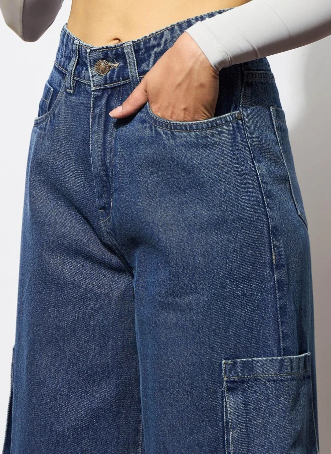 SASSAFRAS Women Medium Blue Straight Fit Jeans