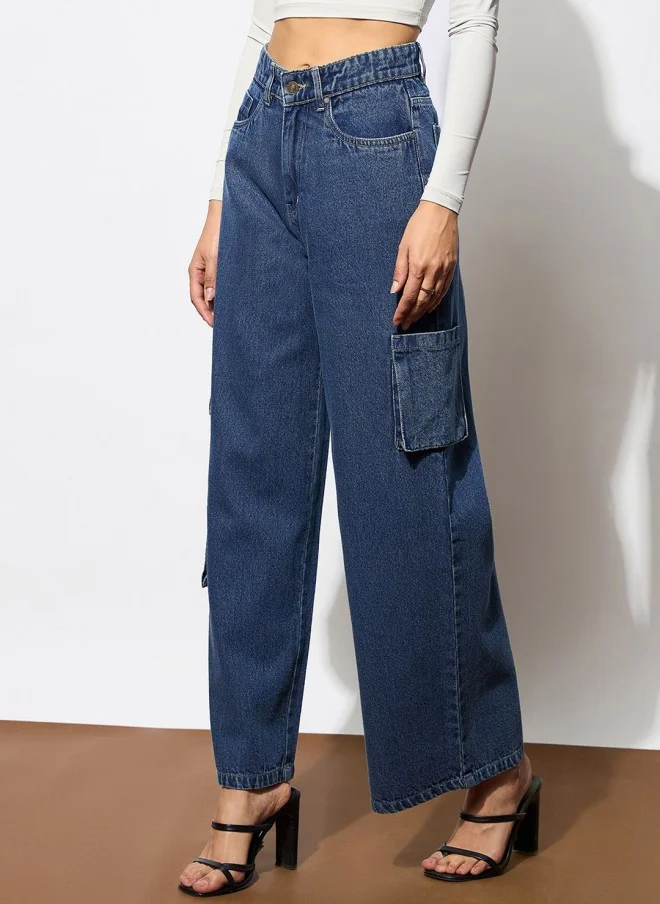 SASSAFRAS Women Medium Blue Straight Fit Jeans