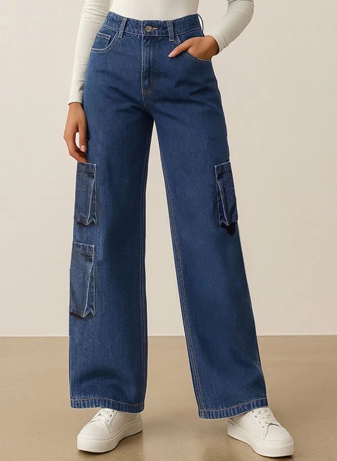 ساسافراس Women Medium Blue Straight Fit Jeans