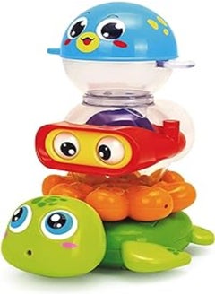Stone and Clark Stack 'n Squirt Bath Fun – Baby Bath Toy for Fun in The Bathtub and Kiddie Pool – 3-Piece Infant Bath Toys Play Set – Keep Children Entertained While Bathing – for Babies 9+ Months 