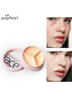 popfeel 3-Color Concealer Palette  Invisible Pores, Blemishes, Professional Long Lasting Makeup Conceal Cream for Face Eye Contour Dark Spots Circles Corrector  - Image 2