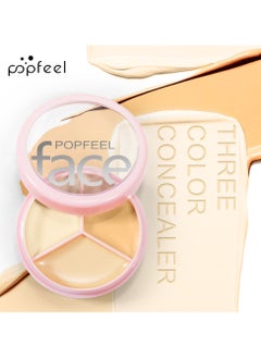 popfeel 3-Color Concealer Palette  Invisible Pores, Blemishes, Professional Long Lasting Makeup Conceal Cream for Face Eye Contour Dark Spots Circles Corrector  - Image 3