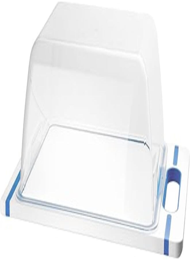 Stefanplast Stefanplast Italian Chef Top Line Plastic Cutting Board with Lid, 34 x 22 cm Size, White/Blue 