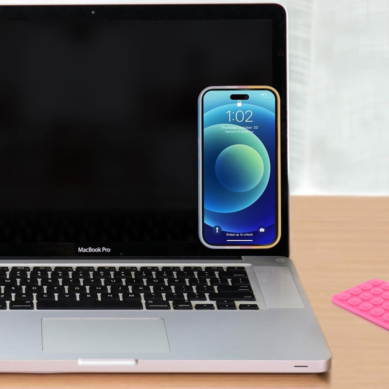 CERLINK ملصق حامل هاتف سيليكون مع شفط لحمل الهاتف بدون استخدام اليدين، ملحقات الهاتف للفيديو متوافق مع المرآة، الحمام (وردي) - Image 4