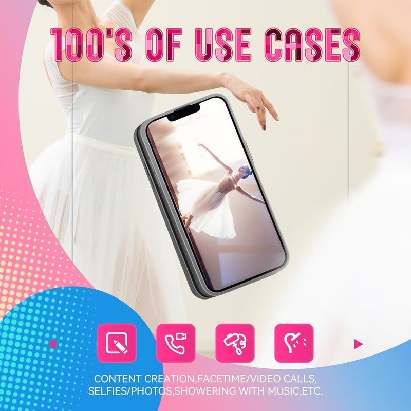 CERLINK ملصق حامل هاتف سيليكون مع شفط لحمل الهاتف بدون استخدام اليدين، ملحقات الهاتف للفيديو متوافق مع المرآة، الحمام (وردي) - Image 5