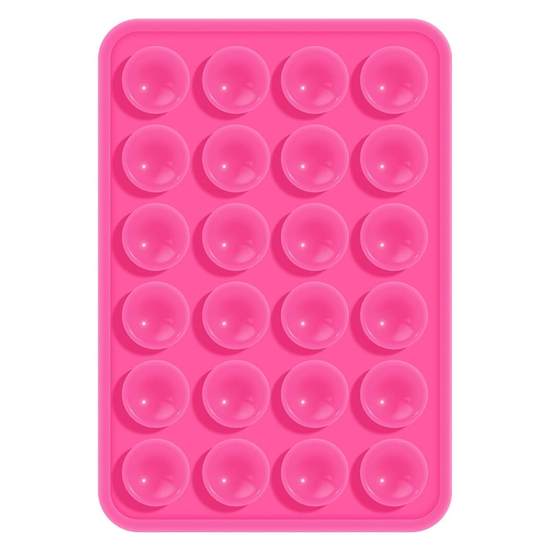 CERLINK ملصق حامل هاتف سيليكون مع شفط لحمل الهاتف بدون استخدام اليدين، ملحقات الهاتف للفيديو متوافق مع المرآة، الحمام (وردي) - Image 1