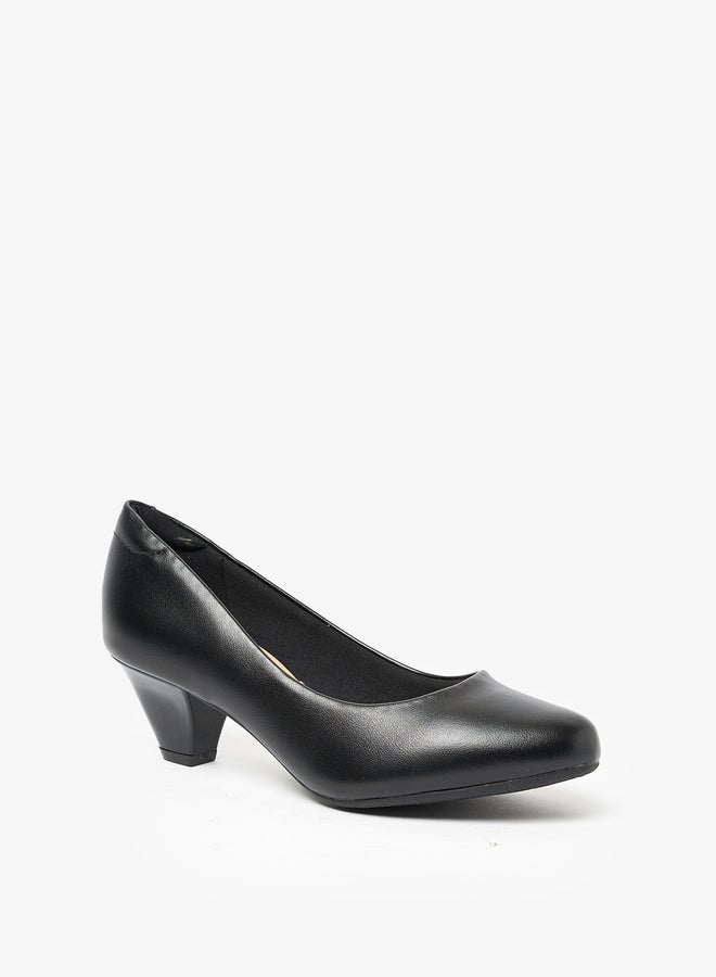 MODARE Solid Slip-On Block Heel Shoes - Image 4