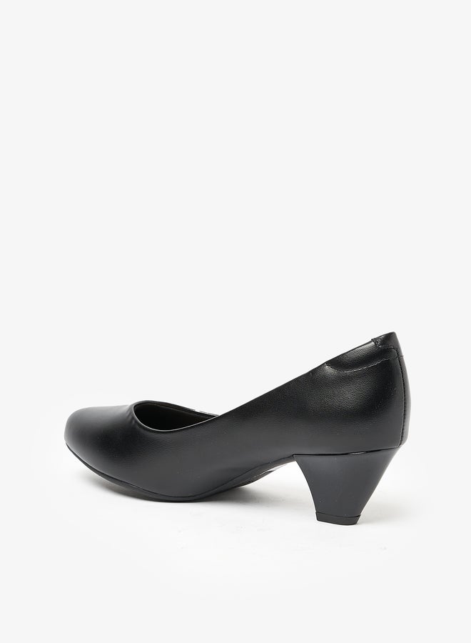 MODARE Solid Slip-On Block Heel Shoes - Image 5