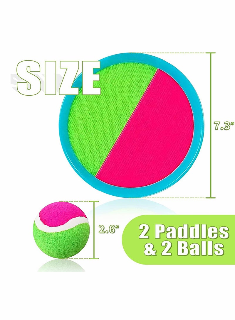 SOLARAE Catch Ball Game Set, Classic Outdoor Games, Beach Games, Backyard Games, Suitable for Kids Ideal Sports, 2 Paddles and 2 Balls - Image 5