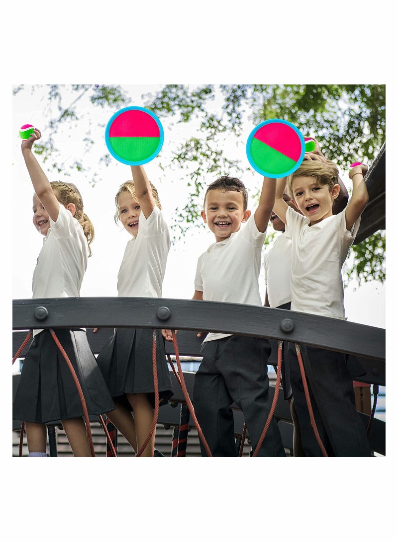 SOLARAE Catch Ball Game Set, Classic Outdoor Games, Beach Games, Backyard Games, Suitable for Kids Ideal Sports, 2 Paddles and 2 Balls - Image 4