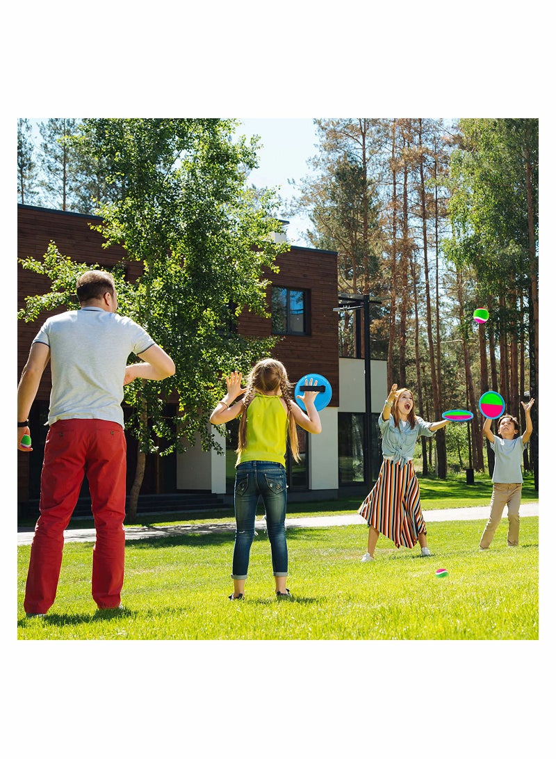 SOLARAE Catch Ball Game Set, Classic Outdoor Games, Beach Games, Backyard Games, Suitable for Kids Ideal Sports, 2 Paddles and 2 Balls - Image 2