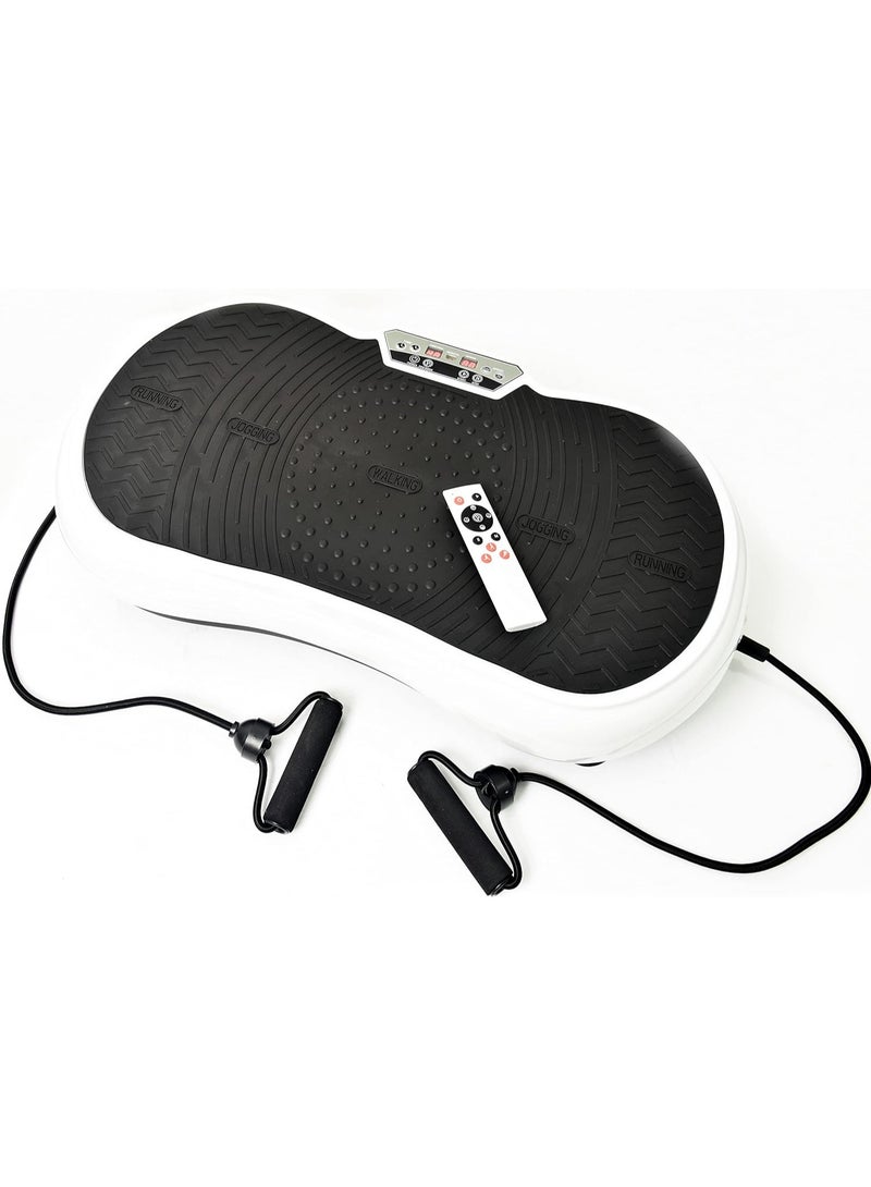 Vibration Power Plates, Vibration Plate Machine, Supports Bluetooth & USB Connect, 2 Resistance Bands, Vibration Fitness Trainer for Weight Loss & Body Toning, 300lb Max Load.