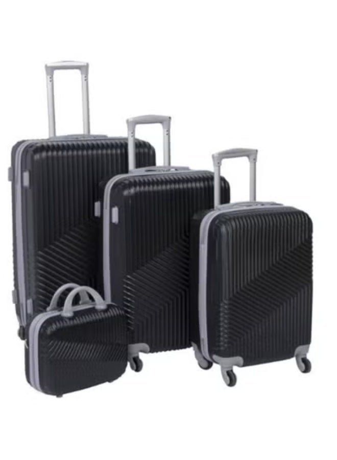 Luggage Trolley Set 4 Pieces, Durable Lightweight Travel Suitcases with 360 Spinner Wheels and Telescopic Handle - Image 1