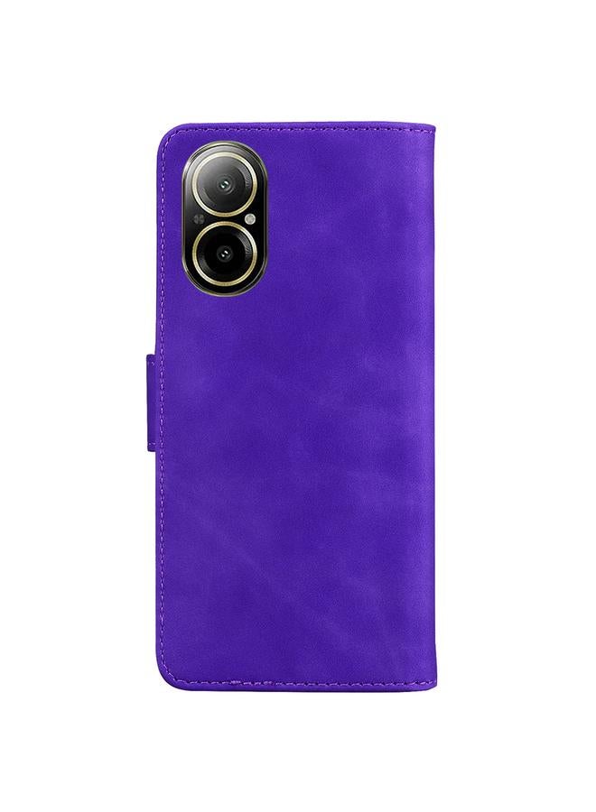 اس-توب جراب هاتف Realme C67 4G Global Skin Feel Pure Color Flip Leather - Image 4