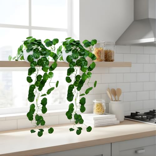 fancymart Artificial Vine Plant Falling with Pot: Pack of 2 (Natural Touch & Feel) - Home Décor and Office Decor with Small Size Pot - Small Faux Plants for Home Decor - Size 45 X 17 X 7 CM - Image 2