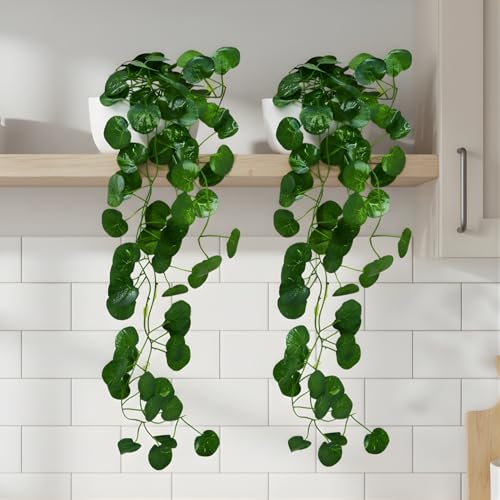 fancymart Artificial Vine Plant Falling with Pot: Pack of 2 (Natural Touch & Feel) - Home Décor and Office Decor with Small Size Pot - Small Faux Plants for Home Decor - Size 45 X 17 X 7 CM - Image 1