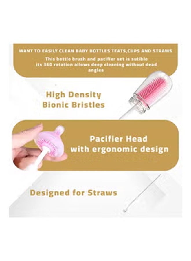 LO.BABY.VE Silicone Bottle Brush Set, 3‑in‑1 Baby Bottle Cleaning Brushes, BPA‑Free, for Bottles, Nipples and Straws - Image 4