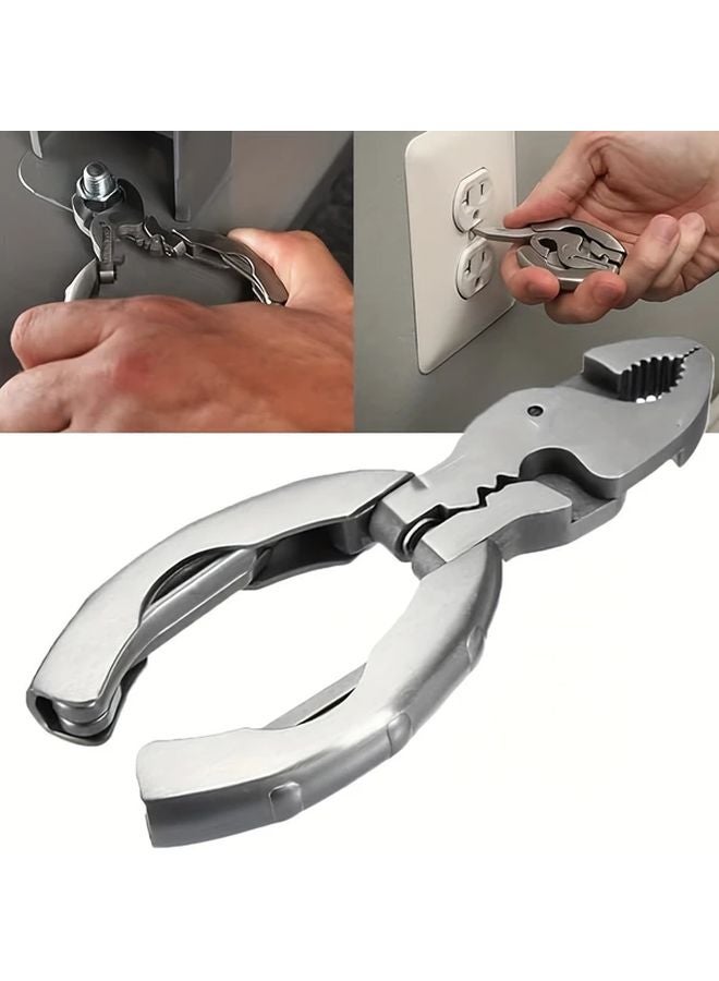 Stainless Steel 9 In 1 Mini Multitool Keychain Plier EDC Portable Camping Accessory With Screwdriver 1pc - Image 5