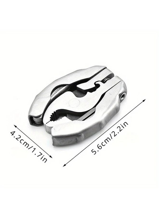 Stainless Steel 9 In 1 Mini Multitool Keychain Plier EDC Portable Camping Accessory With Screwdriver 1pc - Image 3