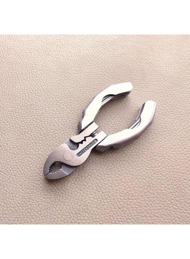 Stainless Steel 9 In 1 Mini Multitool Keychain Plier EDC Portable Camping Accessory With Screwdriver 1pc - Image 1