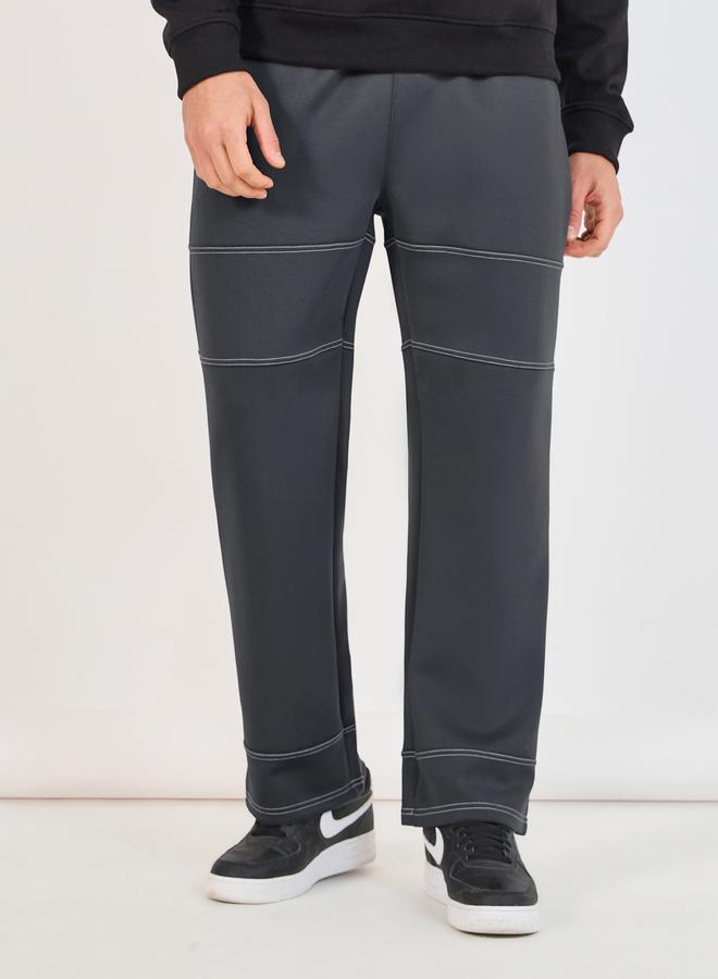 Styli Twin Needle Contrast Stich Oversized Joggers  - Image 1