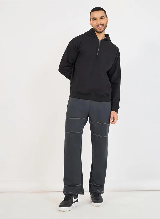 Styli Twin Needle Contrast Stich Oversized Joggers