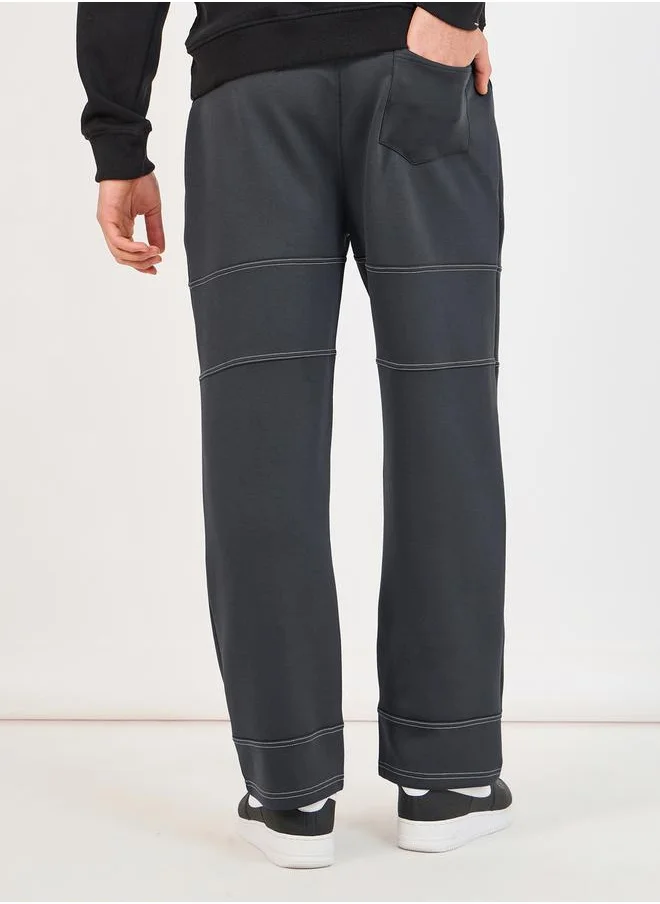 Styli Twin Needle Contrast Stich Oversized Joggers