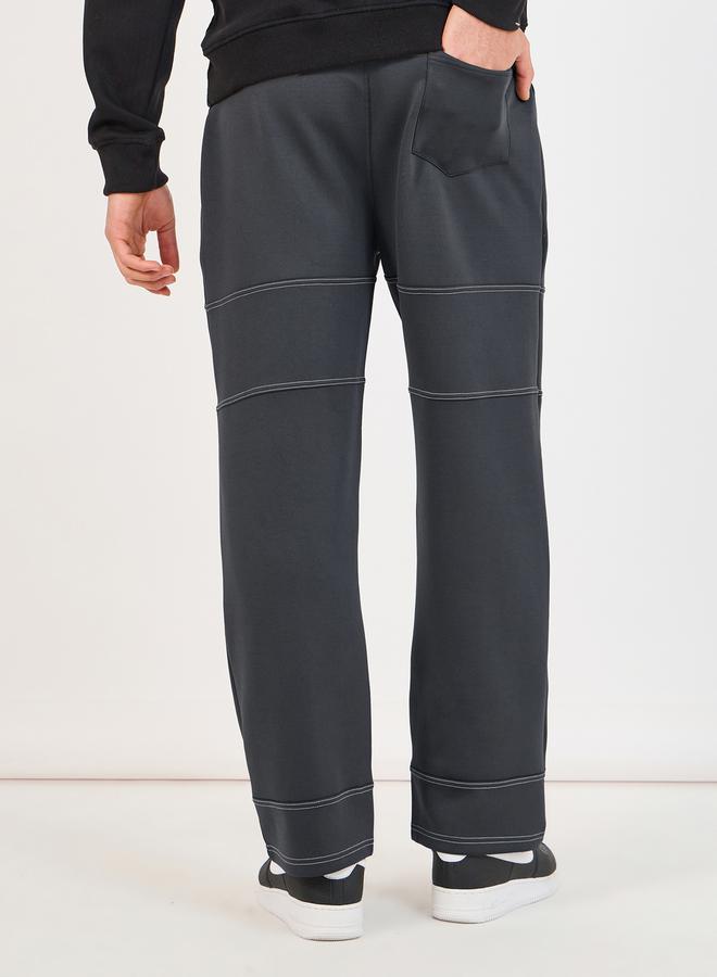 Styli Twin Needle Contrast Stich Oversized Joggers  - Image 4