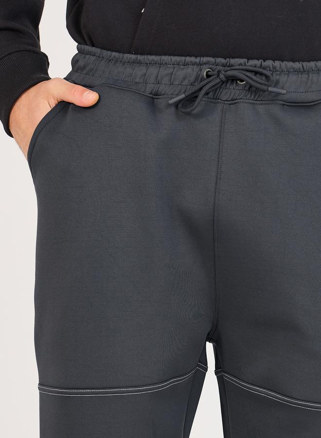 Styli Twin Needle Contrast Stich Oversized Joggers  - Image 3