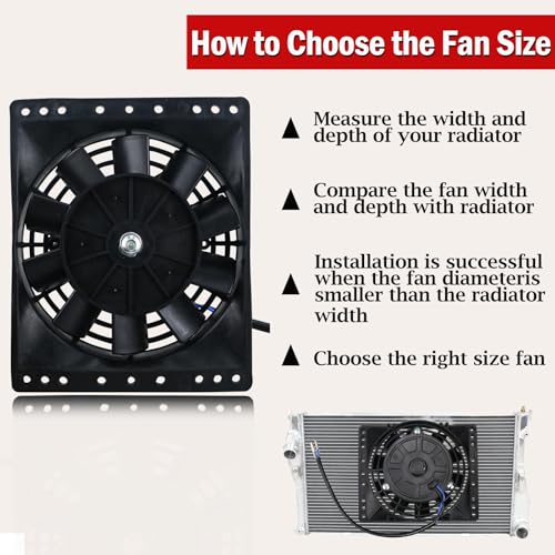 PRUNkuar 6 Inch Small Slim Push Pull Electric Cooling Fan 650CFM Radiator Oil Cooler Mount Kit Black 2Pcs - Image 3